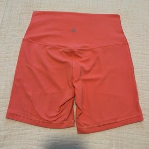 Lululemon coral 6 inch inseam align double lined biker shorts